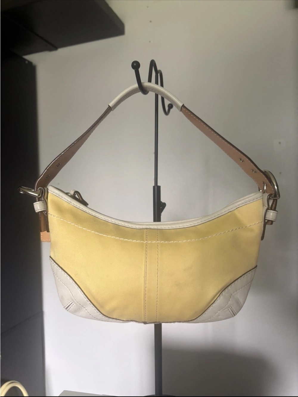 Coach soho mini Yellow and white Women's Shoulder Bag